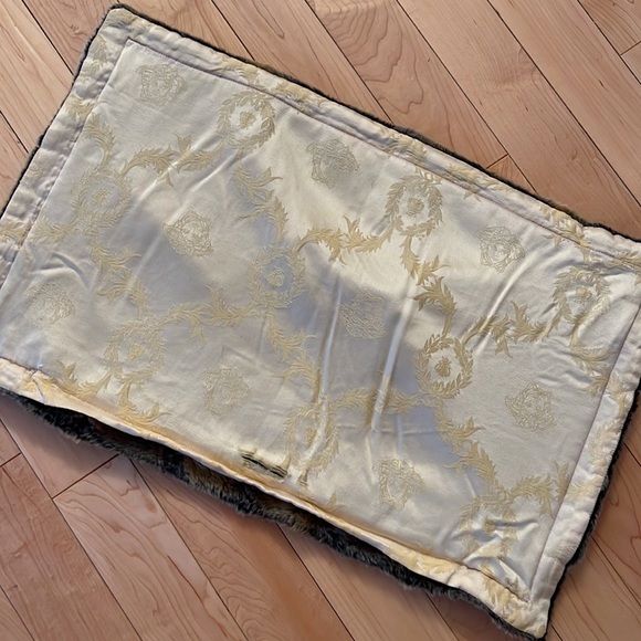 VERSACE HOME COLLECTION Decorative Pillow Fake Fur with a rip Size 24”x14” - Picture 11 of 12